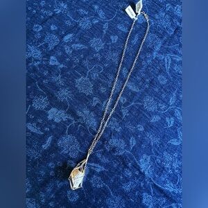 Ariana Ost for Free People - Gold Caged Crystal Pendant Necklace - NWT